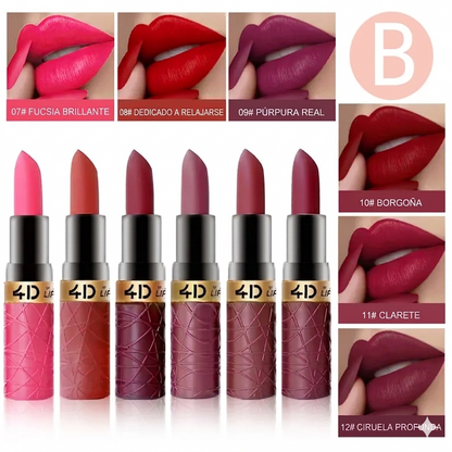 Color Duradero Set de Labiales Mate Hidratantes Suaves 6 Piezas