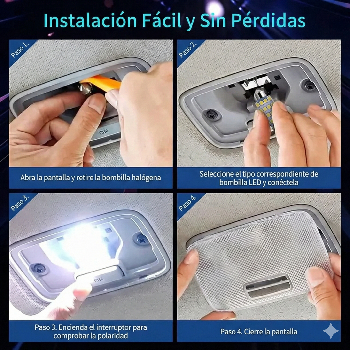 Kit de luces LED para el interior del coche - 42 piezas