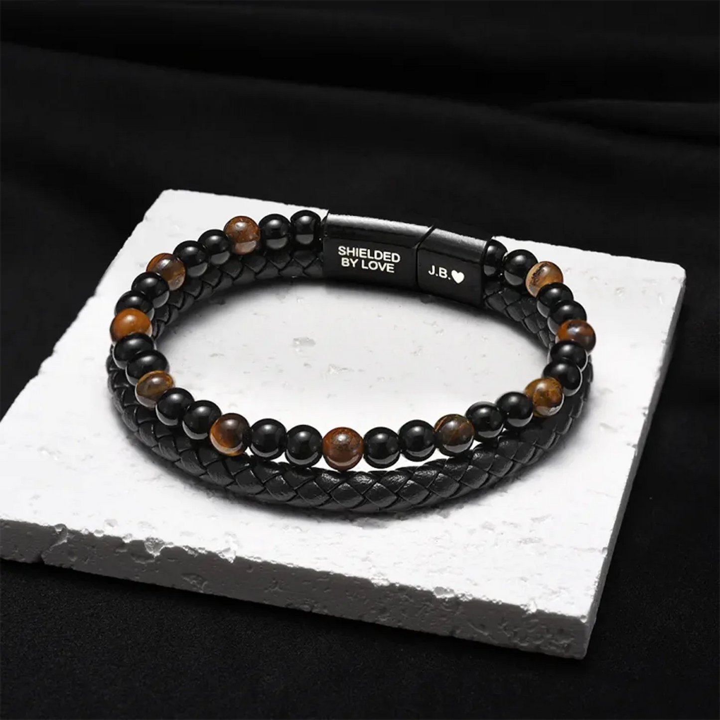 Brazalete de ojo de tigre del escudo del hijo
