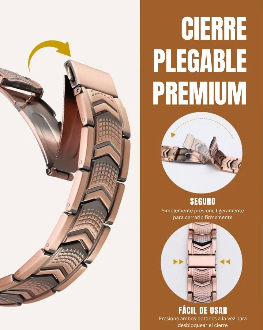 Pulsera de cobre Jecanori para hombre - Cierre plegable premium Outdoorfun