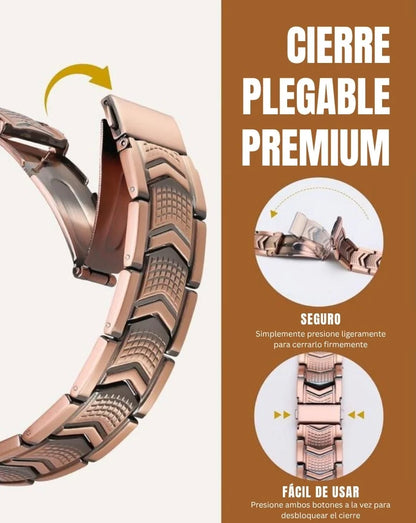 Pulsera de cobre Jecanori para hombre - Cierre plegable premium Outdoorfun