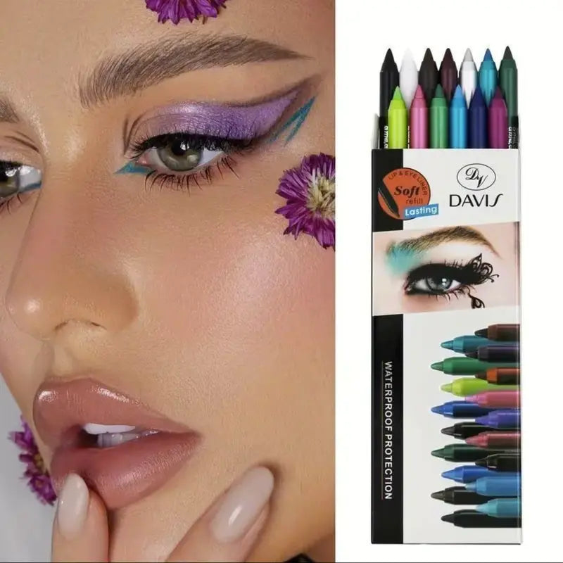 12 colores - Juego de delineadores de ojos