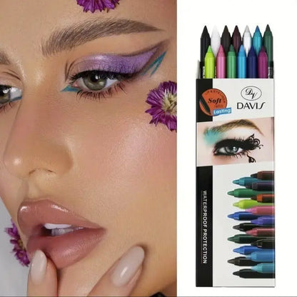 12 colores - Juego de delineadores de ojos