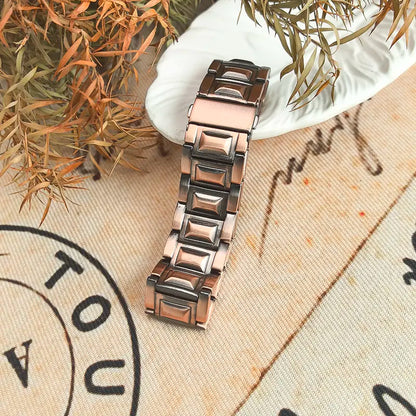 Pulsera de cobre Jecanori para hombre, brazalete único con cierre plegable, herramienta de ajuste y caja de regalo.