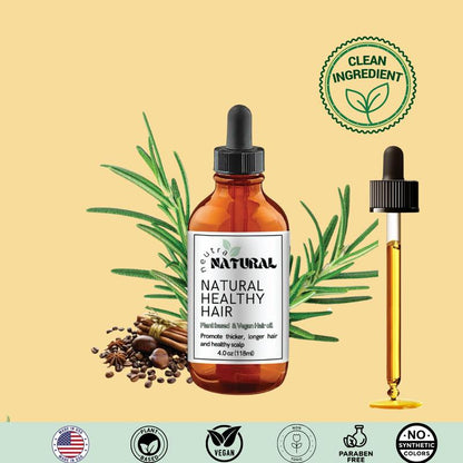 Aceite para el crecimiento del cabello con fórmula limpia NEUTRA NATURAL con romero, anís, café, clavo de olor, oliva, ricino, canela y aceite de árbol de té. Ingredientes totalmente naturales.