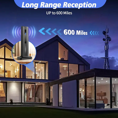 Antena de TV para Smart TV de interior, antenas HDTV de interior amplificadas digitales con base magnética fuerte de 3 m para Smart TV, fácil instalación, recepción de 360° y largo alcance, recepción para canales locales, compatible con 4K 1080P