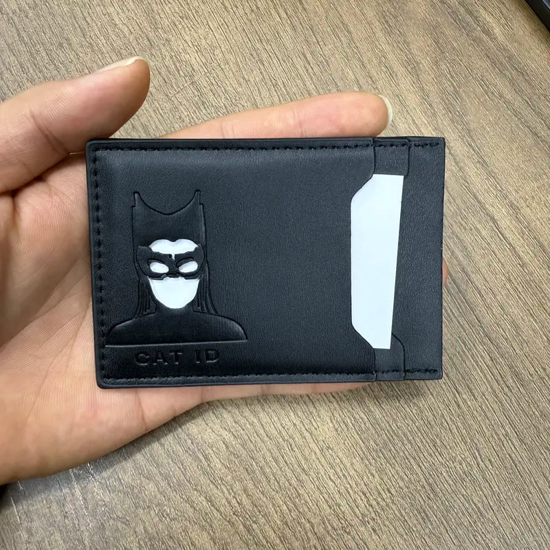 Cartera de Batman con tres compartimentos para identificación y licencia de conducir - Diseño unisex de personaje de dibujos animados - Regalo perfecto para Halloween o el Día del Padre - 10 cm x 7,1 cm