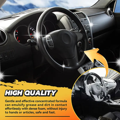 Potente limpiador en espuma para interiores de autos. Limpia asientos de cuero, superficies de plástico y techos. Para el cuidado y detallado automotriz. 295 ml (10 onzas líquidas).