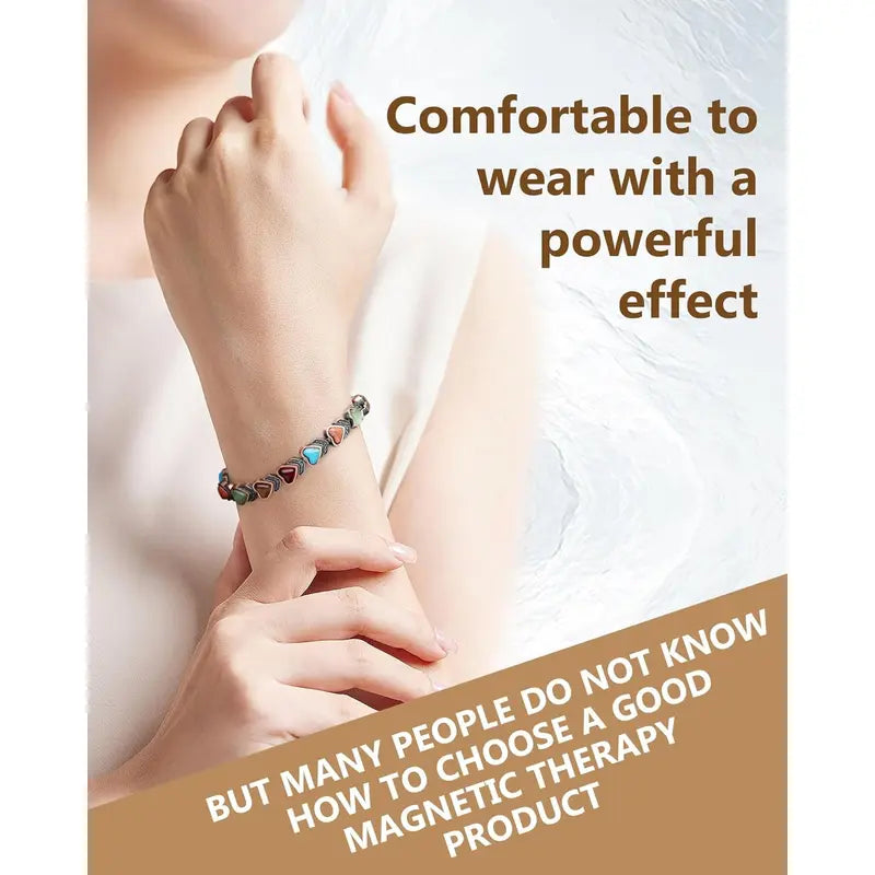 Pulsera de cobre Jecanori para mujer, pulseras magnéticas de cobre puro, piedras preciosas naturales únicas, regalos para mujer