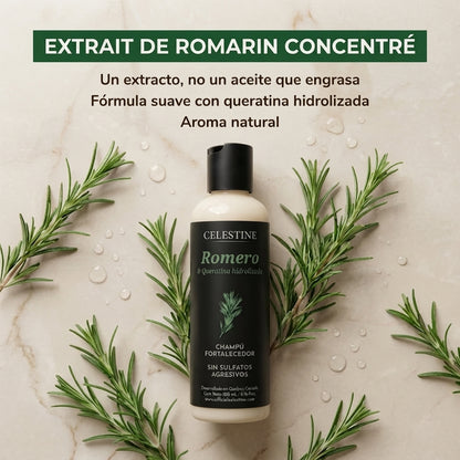 Champú de Romero y Queratina para un Cabello más Grueso