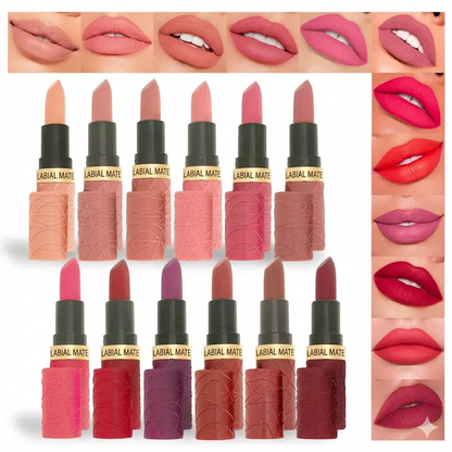 Color Duradero Set de Labiales Mate Hidratantes Suaves 6 Piezas
