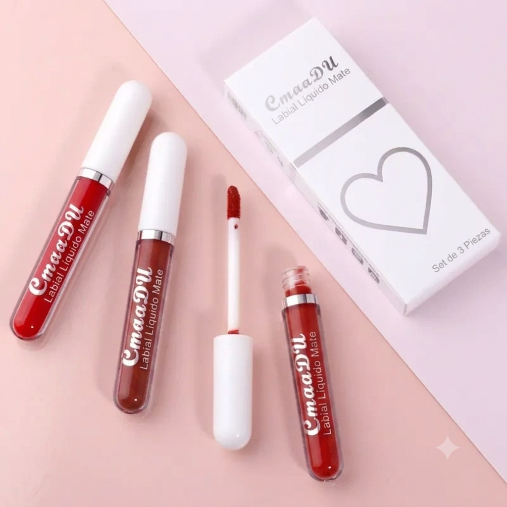 Paquete de 10 - Labial Mate Hidratante Larga Duración Resistente al Agua