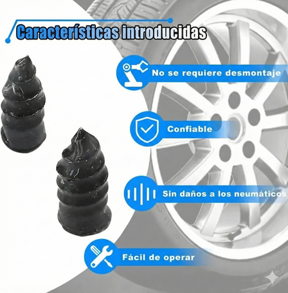 60 unidades - Clavos de goma para reparación de neumáticos