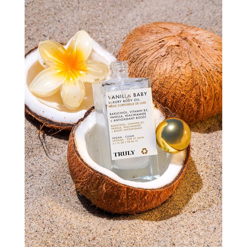 Aceite corporal de lujo Vanilla Baby - Aroma cálido a caramelo de vainilla