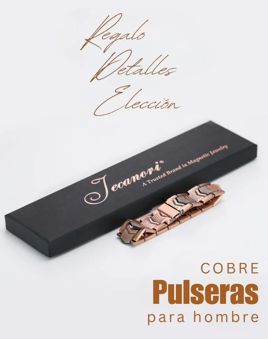 Pulsera de cobre Jecanori para hombre - Cierre plegable premium Outdoorfun