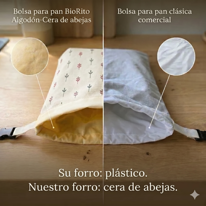 Bolsas de pan de primera calidad hechas de 100% algodón y cera de abeja.