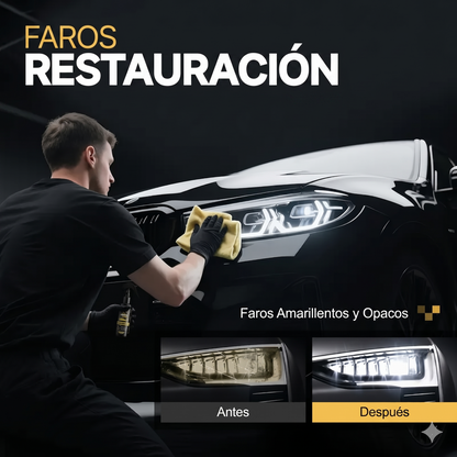 Kit de Restauración de Faros Toretark (Sin Lijado) – Solución de Limpieza (100ml) + Recubrimiento Cristalino (20ml)