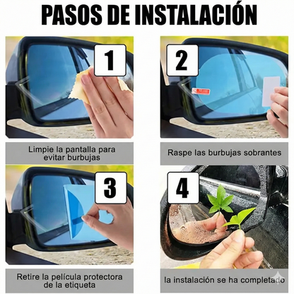 4 piezas - Película para espejo retrovisor de coche