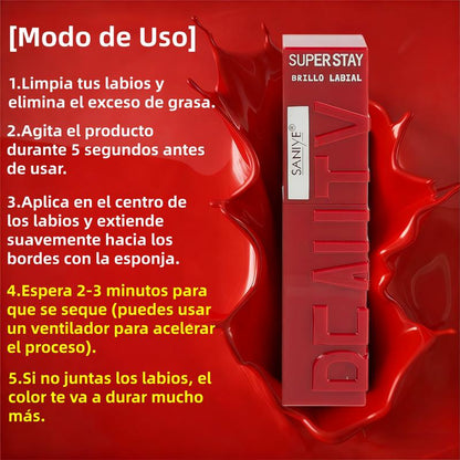 Labial Líquido Mate Larga Duración Tono Intenso Ligero