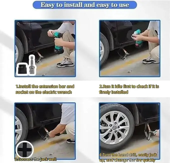 Adaptador de vaso de 1/2 pulgada de alta resistencia para gato de tijera, herramienta universal de mantenimiento de vehículos recreativos, adaptador para taladro eléctrico resistente a la corrosión con liberación rápida