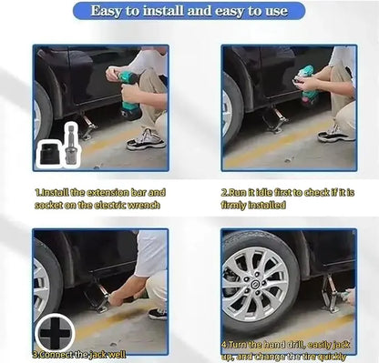 Adaptador de vaso de 1/2 pulgada de alta resistencia para gato de tijera, herramienta universal de mantenimiento de vehículos recreativos, adaptador para taladro eléctrico resistente a la corrosión con liberación rápida