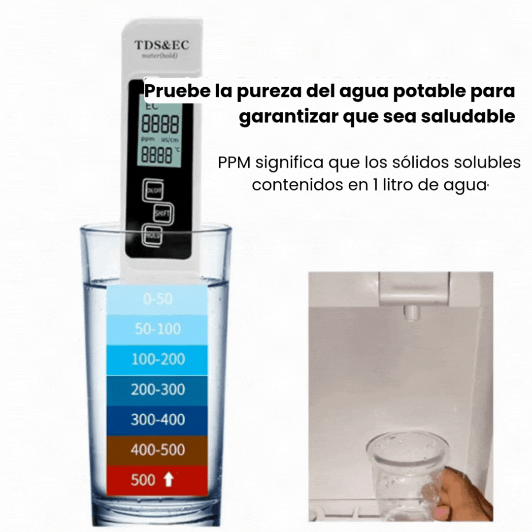 Probador digital de calidad del agua TDS/EC