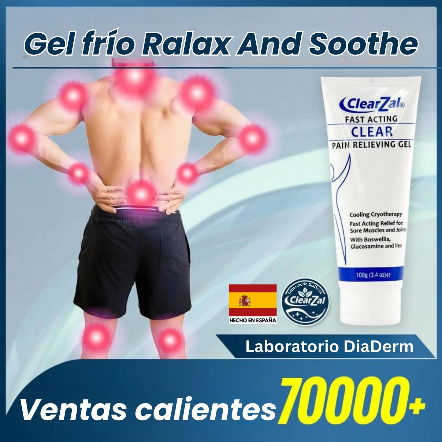 TALAPORR Gel Calmante y Refrescante 100g, Gel Corporal Aliviador, Refrescante con Mentol e Incienso, Ayuda a Aliviar la Tensión Muscular, Relaja la Cintura, Piernas y Rodillas.
