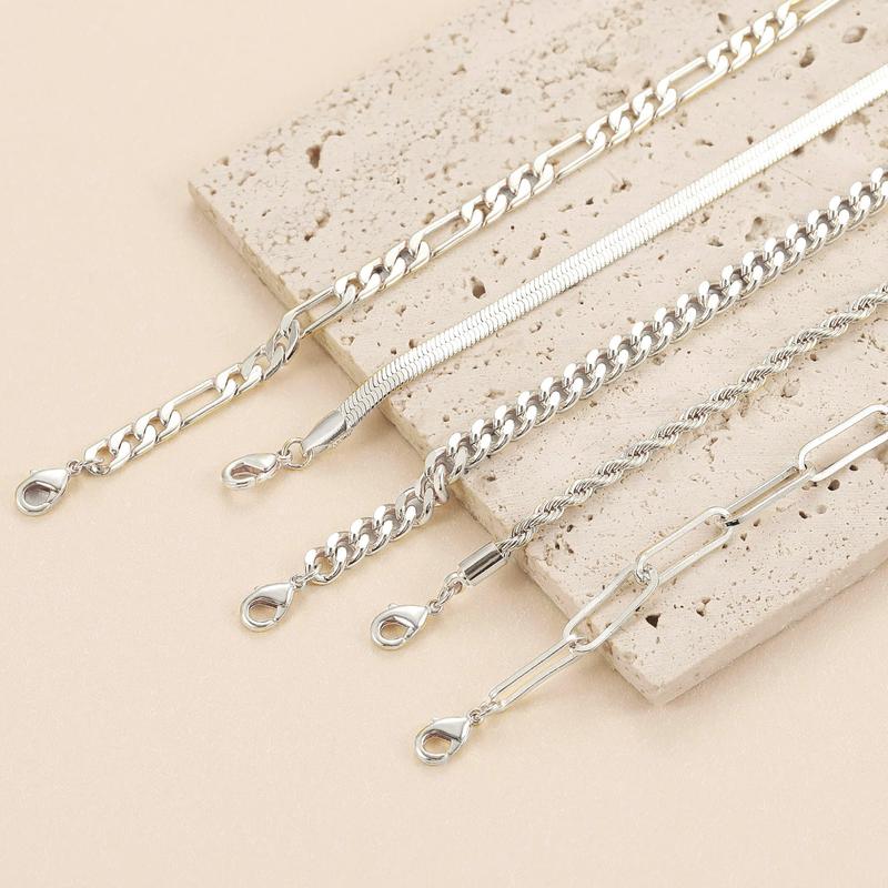 Pulseras Tewiky para mujer, conjuntos de joyas para mujer, pulseras de cadena con clip de papel, finas, apilables y de eslabones cubanos, accesorios de moda, regalos para mujer, joyería maximalista.