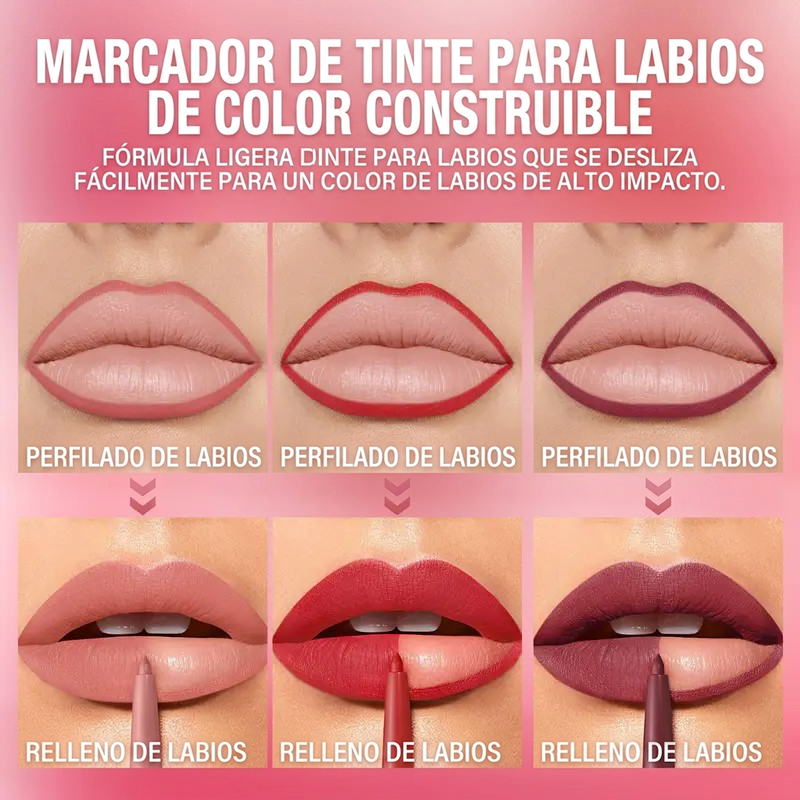 Larga Duración Perfilador de Labios Mate Suave y Resistente