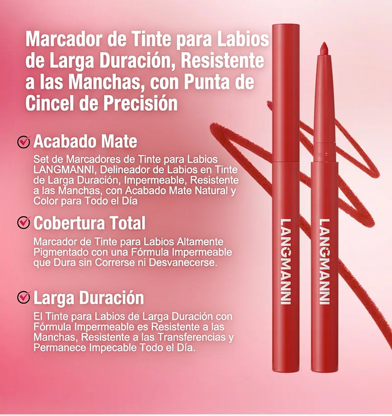 Larga Duración Perfilador de Labios Mate Suave y Resistente