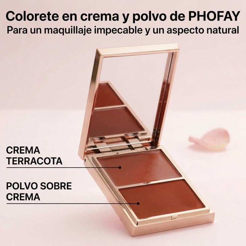 Coloración de Alta Intensidad Colorete Doble Efecto Crema y Polvo