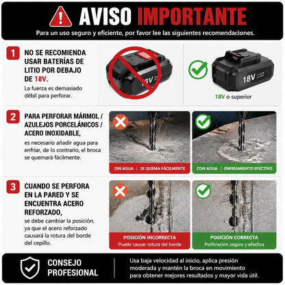 Paquete de 10 - Perforación Precisa Juego de Brocas Carburo Multifuncional