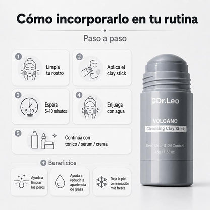 Limpieza Profunda Stick de Arcilla Volcánica con Carbón Activado