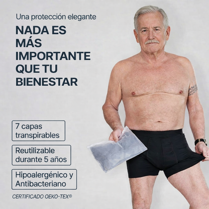 Calzoncillos bóxer lavables para incontinencia para hombre