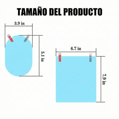 4 piezas - Película para espejo retrovisor de coche