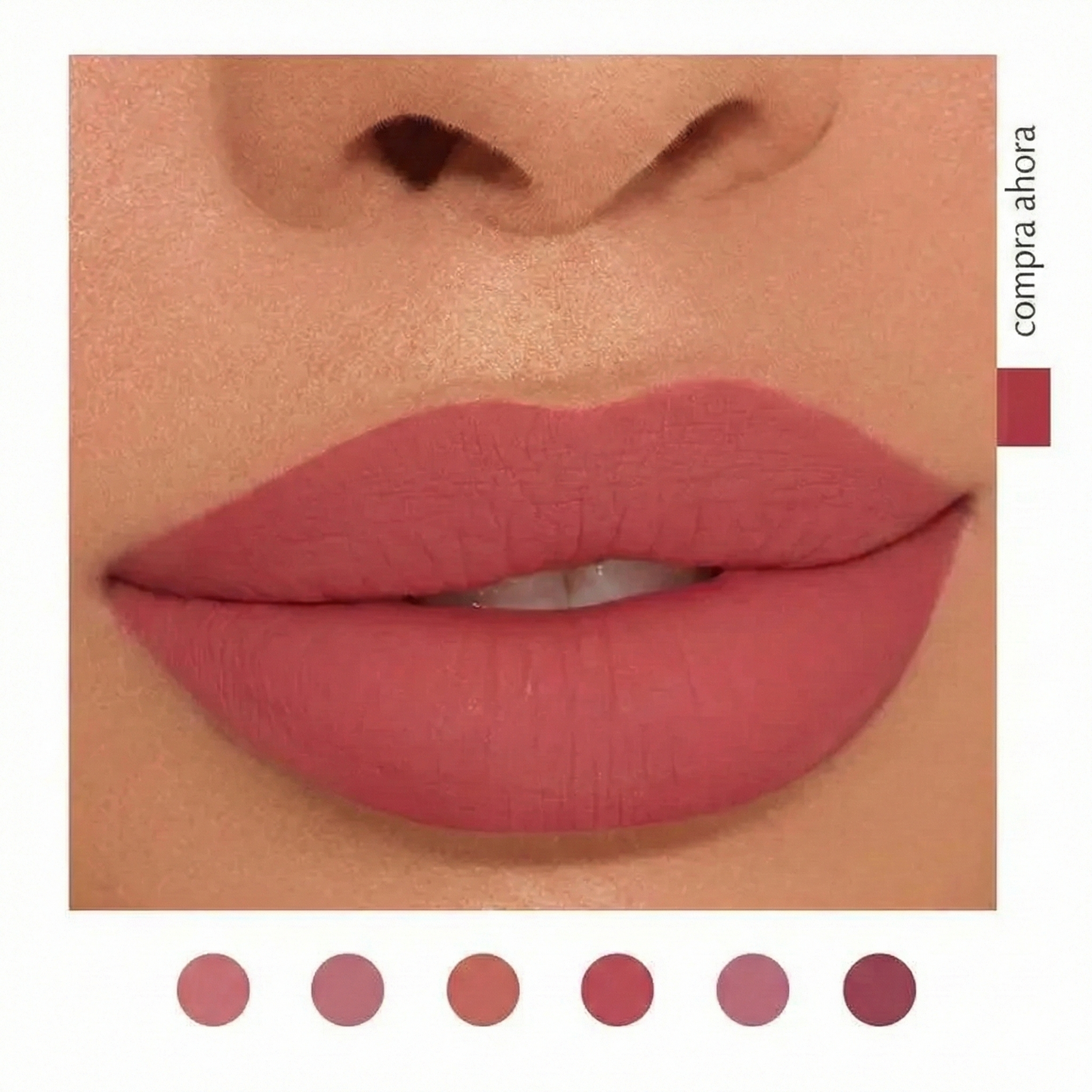 6 piezas - Set de brillo labial mate de larga duración