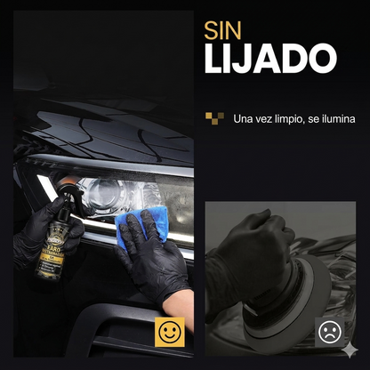 Kit de Restauración de Faros Toretark (Sin Lijado) – Solución de Limpieza (100ml) + Recubrimiento Cristalino (20ml)