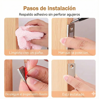 Cierre magnético para gabinete de 16 unidades sin perforar, duradero para uso diario intensivo.