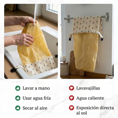 Bolsas de pan de primera calidad hechas de 100% algodón y cera de abeja.