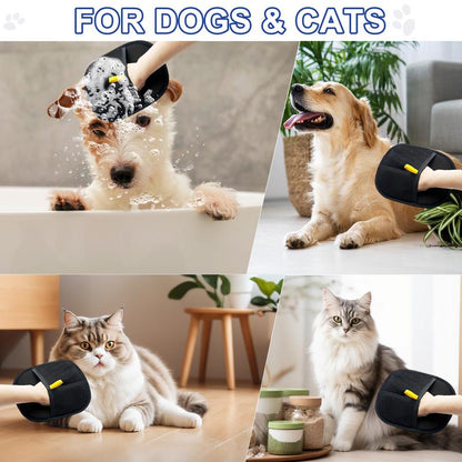 Guantes electrostáticos reutilizables para quitar el pelo de mascotas – Guante de aseo de doble cara para gatos y perros | Guante suave para quitar el pelo suelto de muebles, ropa, coche, alfombras y ropa de cama (sin pilas)