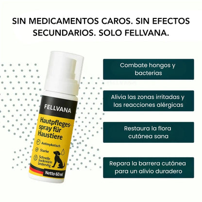 Fellvana™ Spray calmante para la piel aprobado por veterinarios