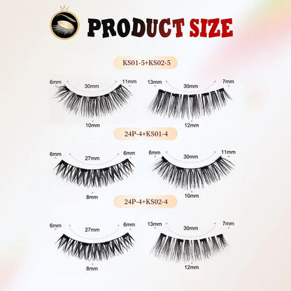 Set de pestañas magnéticas - Rizador de pestañas con kit para cejas, pestañas postizas con aplicador, extensiones de pestañas sin pegamento, resistentes al agua y ligeras