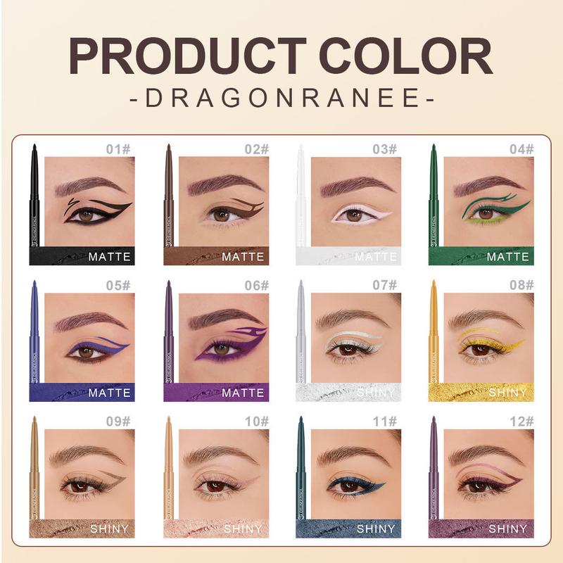 Colores Resistentes Set de 12 Lápices Delineadores de Ojos Impermeables