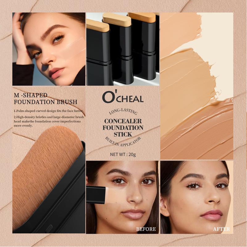Cobertura Hidratante Stick Corrector 2-en-1 con Brocha