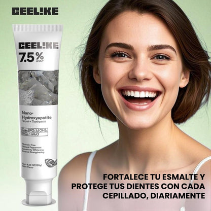 (1+1 GRATIS) Pasta dental con hidroxiapatita sin flúor | Repara el esmalte y refresca el aliento | Suave sabor a menta