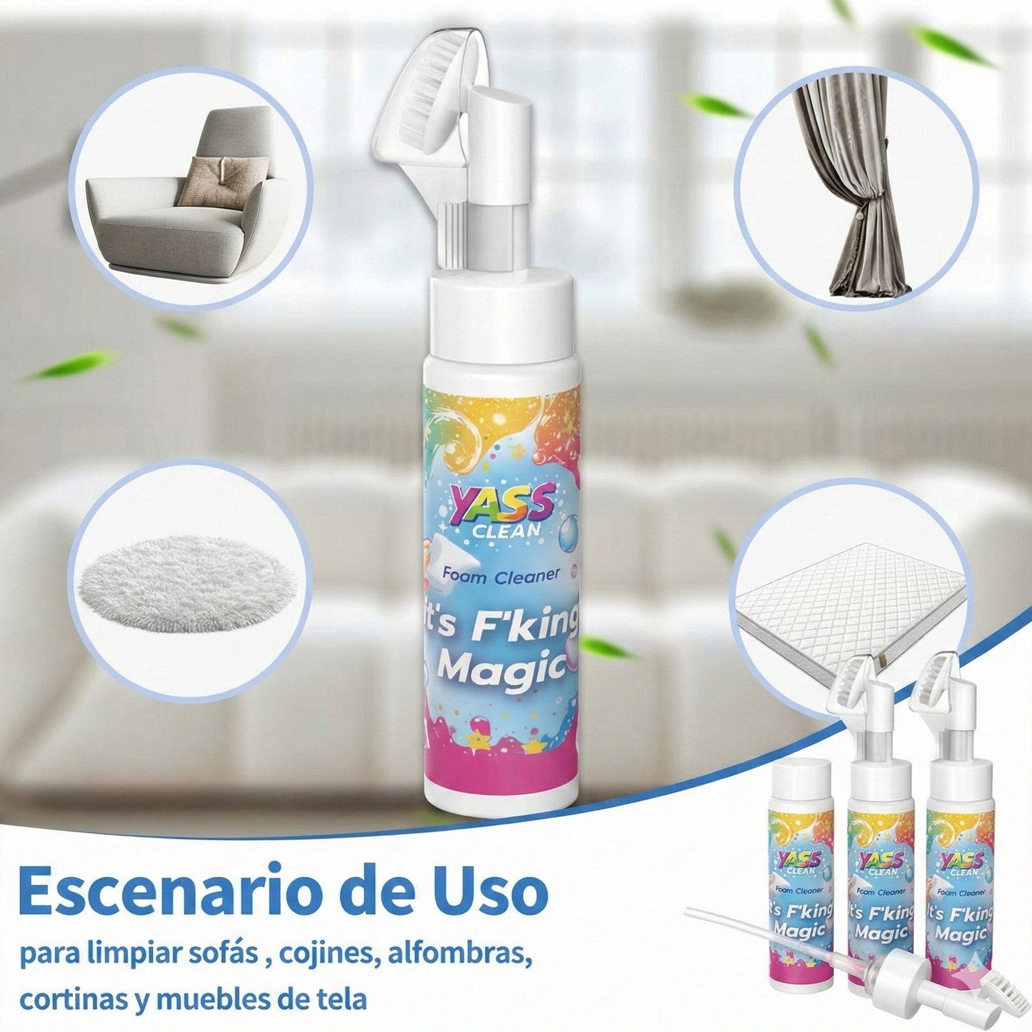 Limpiador de zapatos en espuma blanca