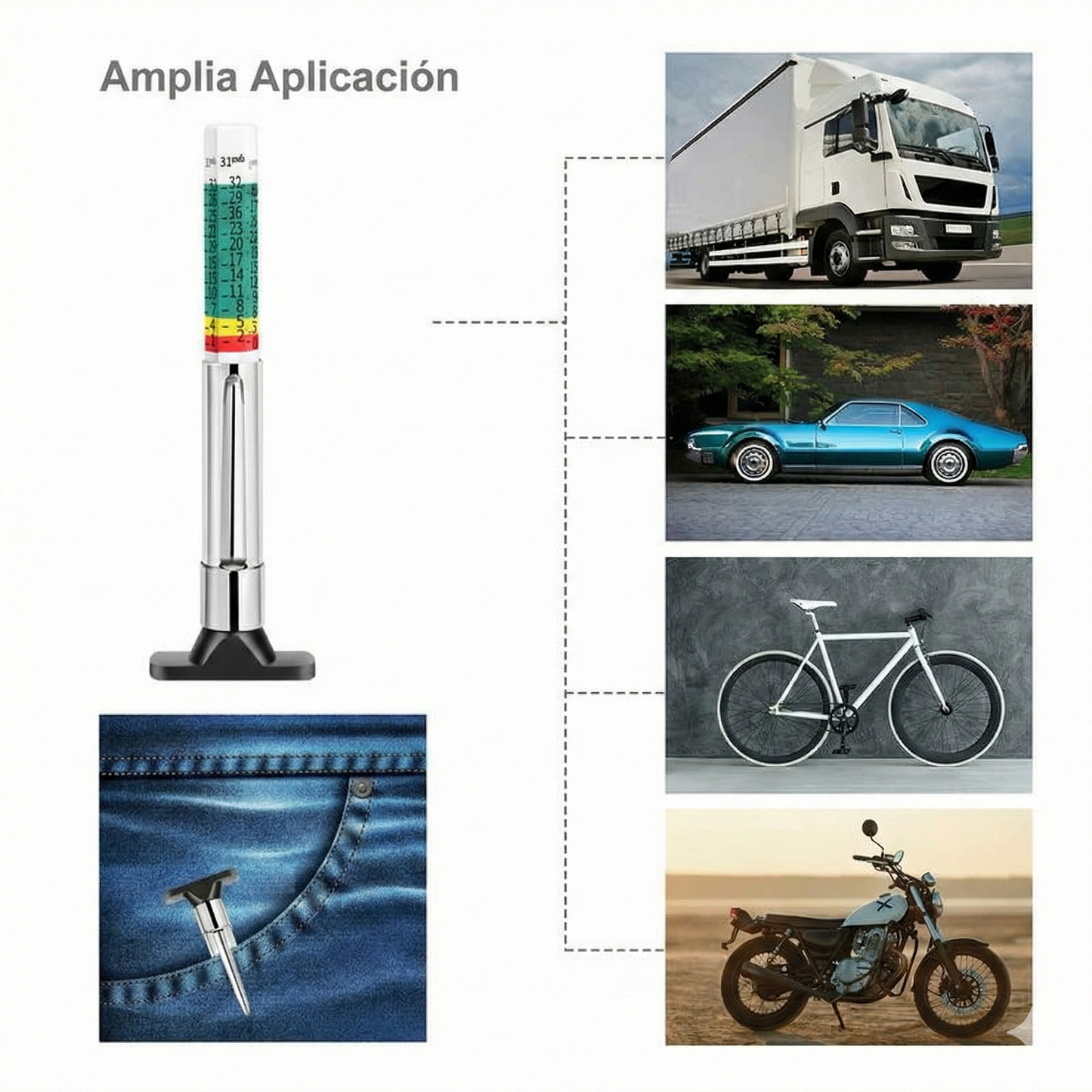Medidor de profundidad de la banda de rodadura de neumáticos de coche (2 unidades)