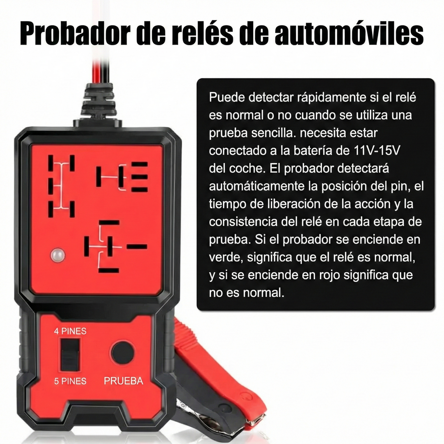 Comprobador de relés para automóviles - 12V/24V