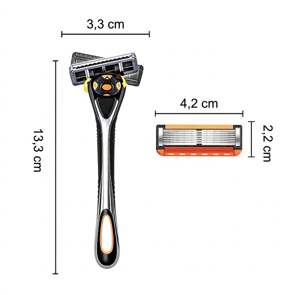 Afeitado Cómodo Kit Maquinilla Cabezal Giratorio Antideslizante