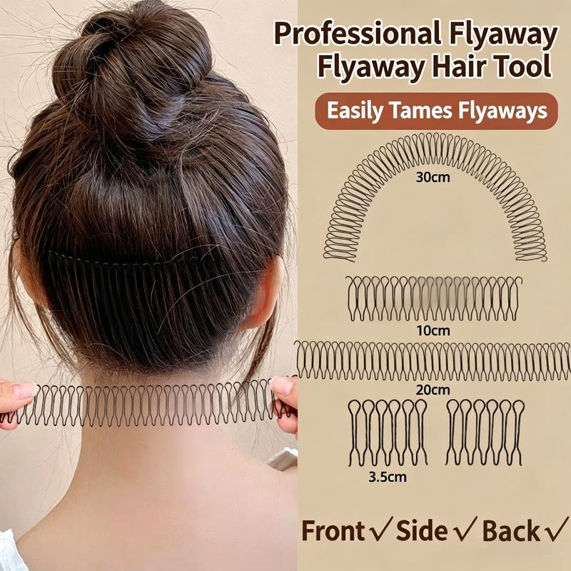 Juego de 3 Pinzas para el Cabello en Forma de U Pinzas Elásticas Negras